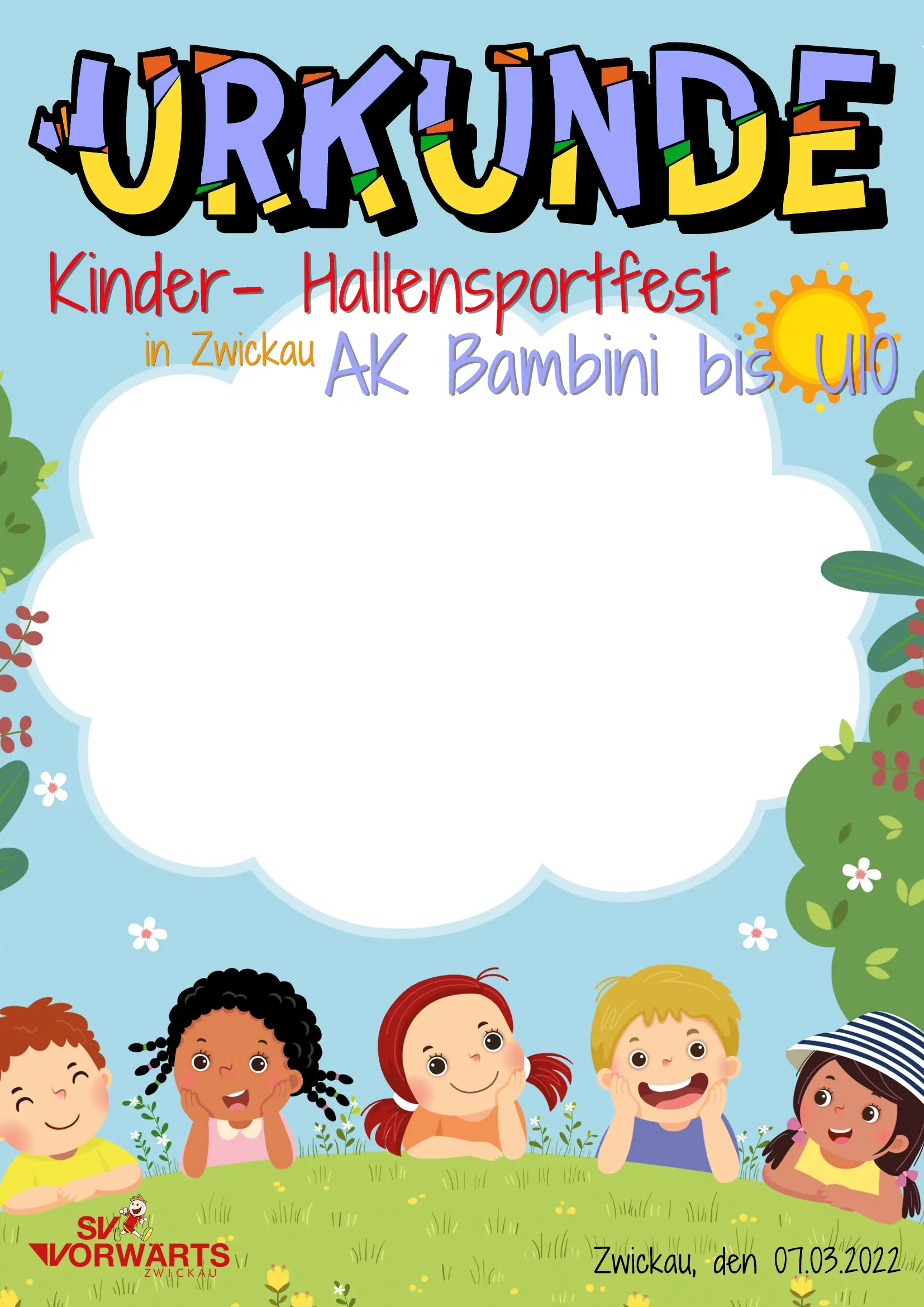 Urkundenvorlage Kindersportfest