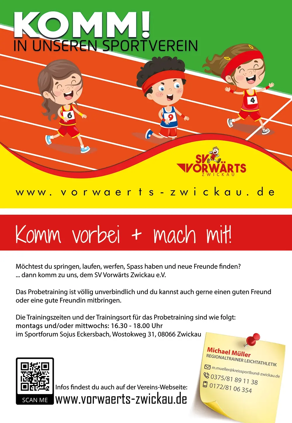 keliner Flyer SV Vorwärts Zwickau, beidseitig